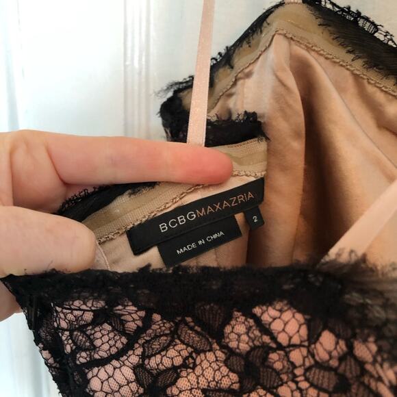 BCBGMaxAzria Black and Nude Lace Midi Dress - Picture 6 of 6